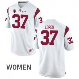 Women USC Trojans #37 Matt Lopes White NCAA Jerseys 499583-989