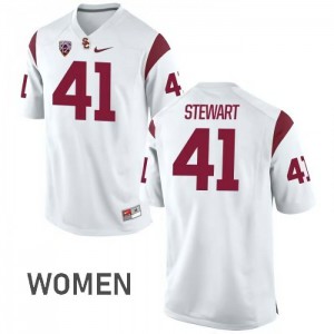 Women USC #41 Milo Stewart White Official Jerseys 165343-873