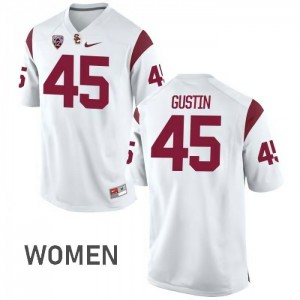 Women's Trojans #45 Porter Gustin White Player Jersey 408461-912