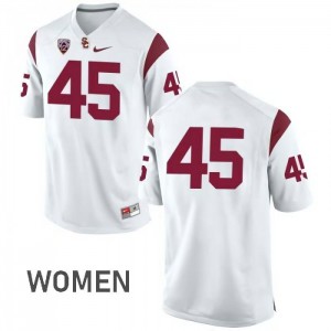 Womens USC #45 Porter Gustin White No Name Stitched Jerseys 670245-953