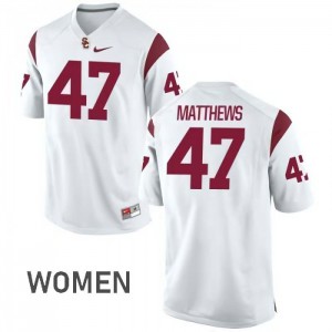 Women's USC #47 Clay Matthews White Stitched Jerseys 452652-701
