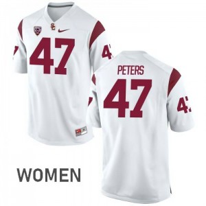 Women's Trojans #47 Reuben Peters White College Jerseys 817993-614