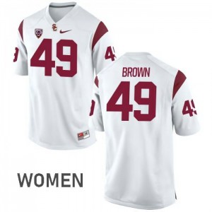 Women USC Trojans #49 Michael Brown White Football Jerseys 831239-301