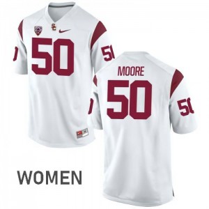 Women's Trojans #50 Grant Moore White Official Jerseys 392980-296