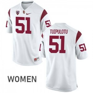 Womens Trojans #51 Marlon Tuipulotu White Player Jersey 111968-641