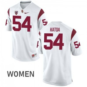 Women USC #54 Tayler Katoa White Embroidery Jersey 543917-424