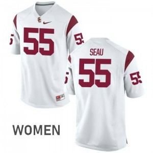 Women's Trojans #55 Junior Seau White Official Jersey 212836-619