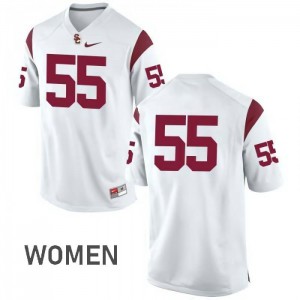 Womens USC #55 Junior Seau White No Name Football Jerseys 119188-896