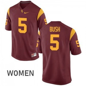 Womens USC Trojans #5 Reggie Bush Cardinal Stitch Jersey 516145-924