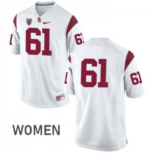 Women's Trojans #61 Jake Olson White No Name Official Jersey 586969-241
