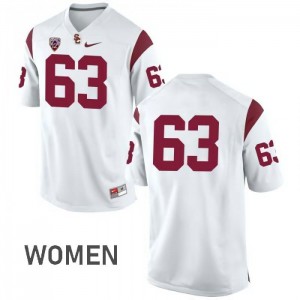 Women Trojans #63 Roy Hemsley White No Name Football Jersey 259067-635