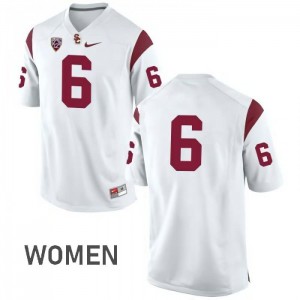 Women USC #6 Cody Kessler White No Name Player Jerseys 166522-761