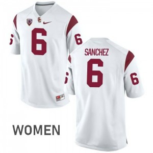 Womens USC #6 Mark Sanchez White Official Jersey 271569-651