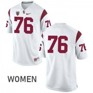 Women Trojans #76 Clayton Johnston White No Name University Jerseys 138928-564