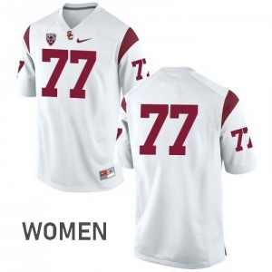 Women's USC #77 Chris Brown White No Name Official Jerseys 461904-682