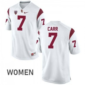 Women Trojans #7 Stephen Carr White University Jerseys 437137-818