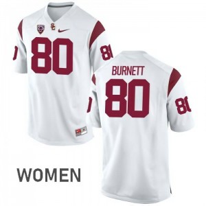 Womens USC #80 Deontay Burnett White College Jersey 856303-576