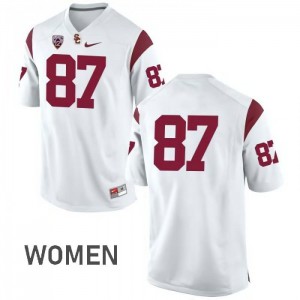 Women USC Trojans #87 Alec Hursh White No Name University Jerseys 325417-455
