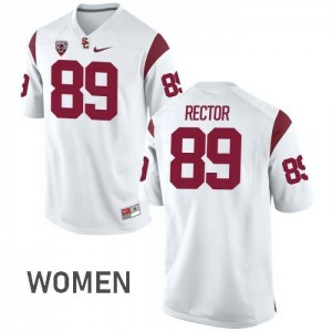 Women Trojans #89 Christian Rector White Football Jerseys 743426-181