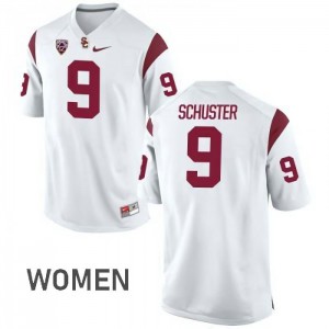 Womens USC Trojans #9 JuJu Smith-Schuster White Stitch Jersey 395449-197