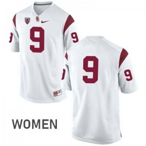Womens USC #9 JuJu Smith-Schuster White No Name Stitched Jerseys 699471-280