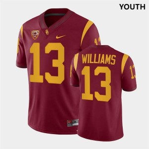 Youth USC Trojans #13 Caleb Williams Cardinal University Jersey 413981-959