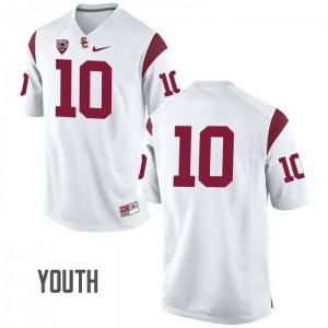 Youth USC Trojans #10 Jalen Greene White No Name Football Jersey 335589-783