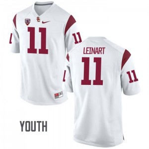 Youth Trojans #11 Matt Leinart White Stitched Jersey 177520-163