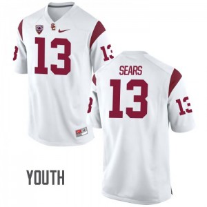 Youth Trojans #13 Jack Sears White High School Jersey 370007-463