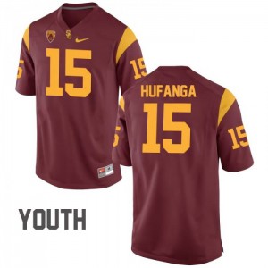 Youth USC #15 Talanoa Hufanga Cardinal Football Jerseys 790639-578