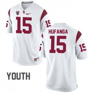 Youth USC #15 Talanoa Hufanga White Stitched Jersey 691292-187