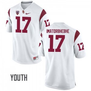 Youth USC Trojans #17 Josh Imatorbhebhe White University Jersey 161738-115