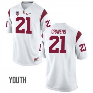 Youth USC #21 Su'a Cravens White College Jerseys 191336-793