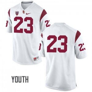 Youth USC Trojans #23 Velus Jones Jr White No Name Embroidery Jersey 857490-888
