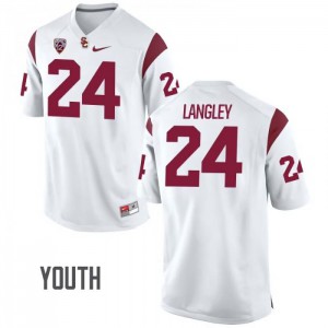 Youth USC #24 Isaiah Langley White Stitch Jerseys 540537-131