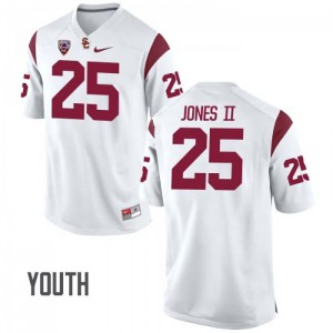 Youth USC #25 Ronald Jones II White University Jersey 796309-189