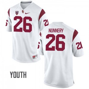 Youth USC Trojans #26 Davonte Nunnery White NCAA Jersey 808141-480