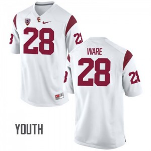Youth USC Trojans #28 Aca'Cedric Ware White Stitched Jersey 850111-104