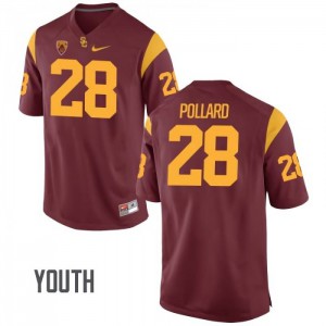 Youth Trojans #28 C.J. Pollard White No Name College Jersey 474033-919