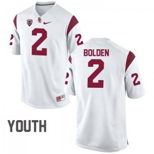 Youth USC #2 Bubba Bolden White Embroidery Jersey 858577-245