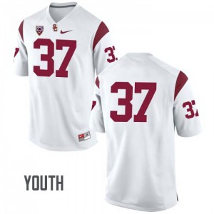 Youth USC Trojans #37 Matt Lopes White No Name Stitched Jersey 389752-560
