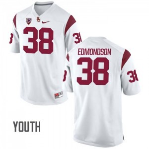 Youth USC #38 Chris Edmondson White Player Jersey 548642-191