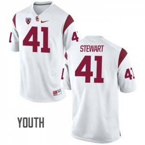 Youth USC Trojans #41 Milo Stewart White Player Jerseys 494152-462