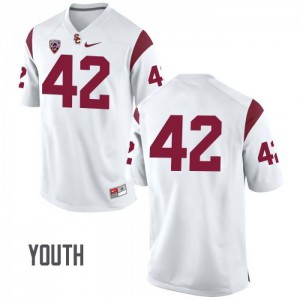 Youth Trojans #42 Ronnie Lott White No Name Embroidery Jersey 542307-633