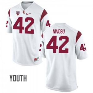 Youth USC #42 Uchenna Nwosu White Stitch Jerseys 324549-770