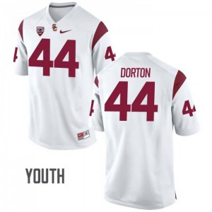 Youth Trojans #44 Malik Dorton White Stitch Jerseys 237982-115