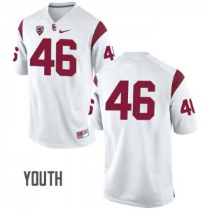 Youth USC #46 Wyatt Schmidt White No Name Football Jersey 153796-869