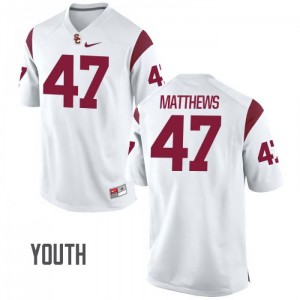 Youth USC #47 Clay Matthews White Official Jerseys 314803-613