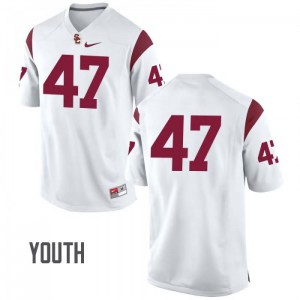 Youth USC #47 Clay Matthews White No Name Embroidery Jersey 384215-644