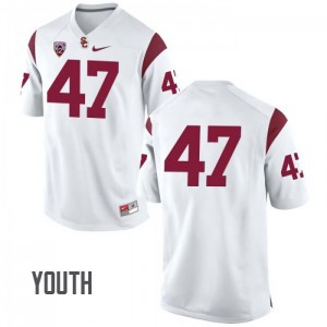 Youth Trojans #47 Reuben Peters White No Name College Jersey 878722-479
